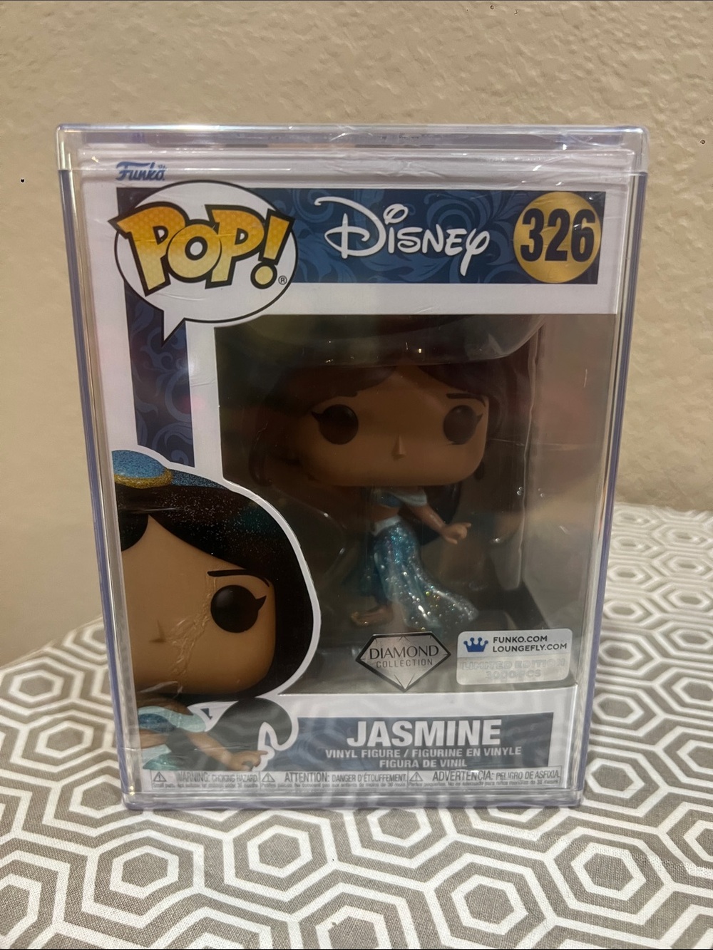Funko Pop! Jasmine Sparkle Blue Diamond Collection Figure in sealed stacks box